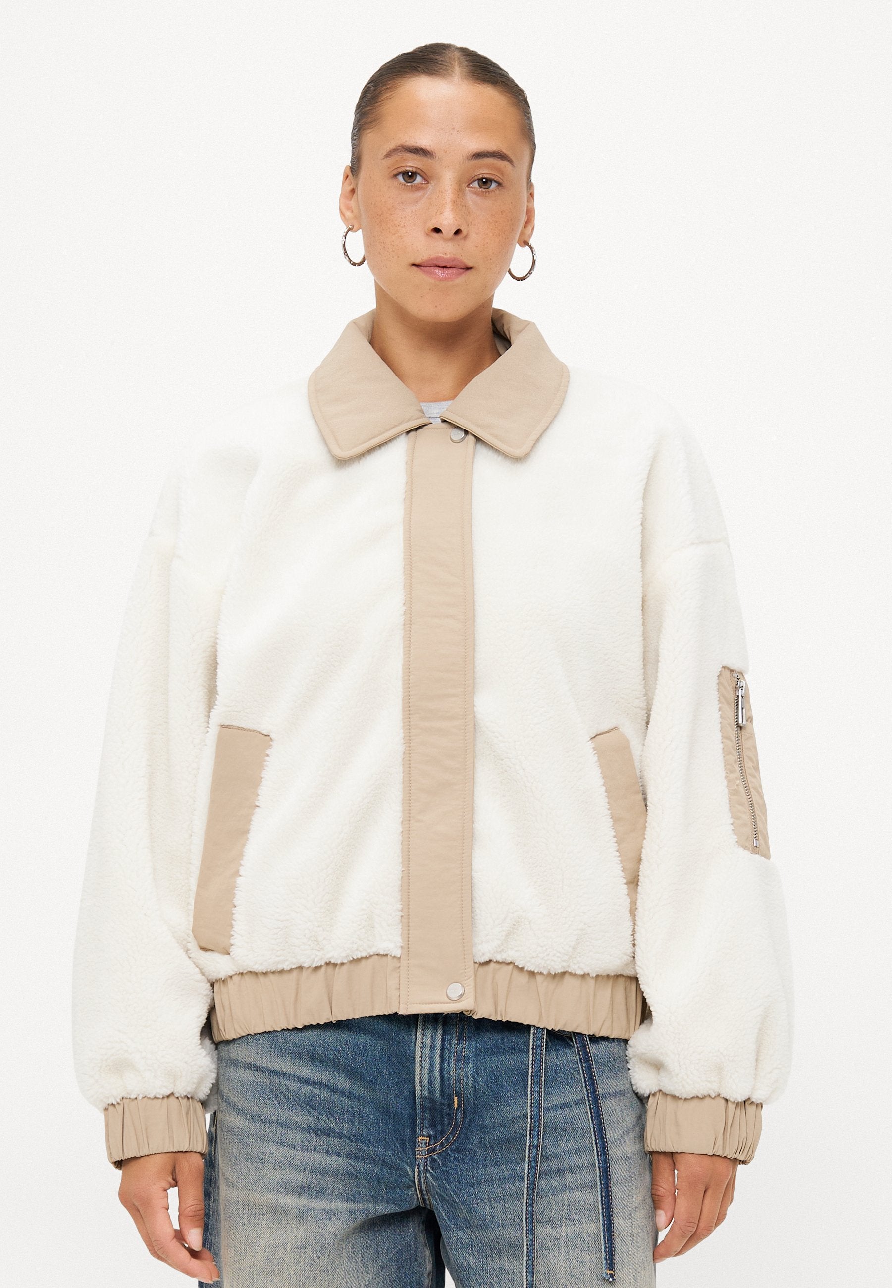 ONLY Petite ONLSIENA MIX JACKET LIFE - Winter Jacket - Cloud Dancer/silver Mink