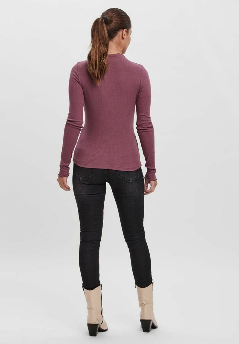 Vero Moda VMVIO L S HIGH NECK GA NOOS - Langarmshirt - Rose Brown