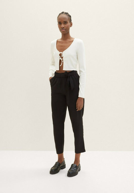 TOM TAILOR Denim TAPERED RELAXED - Stoffhose - Deep Black