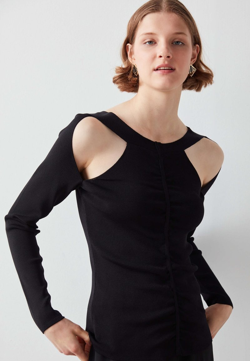 Ipekyol CUTOUT KNITWEAR - Langarmshirt - Black