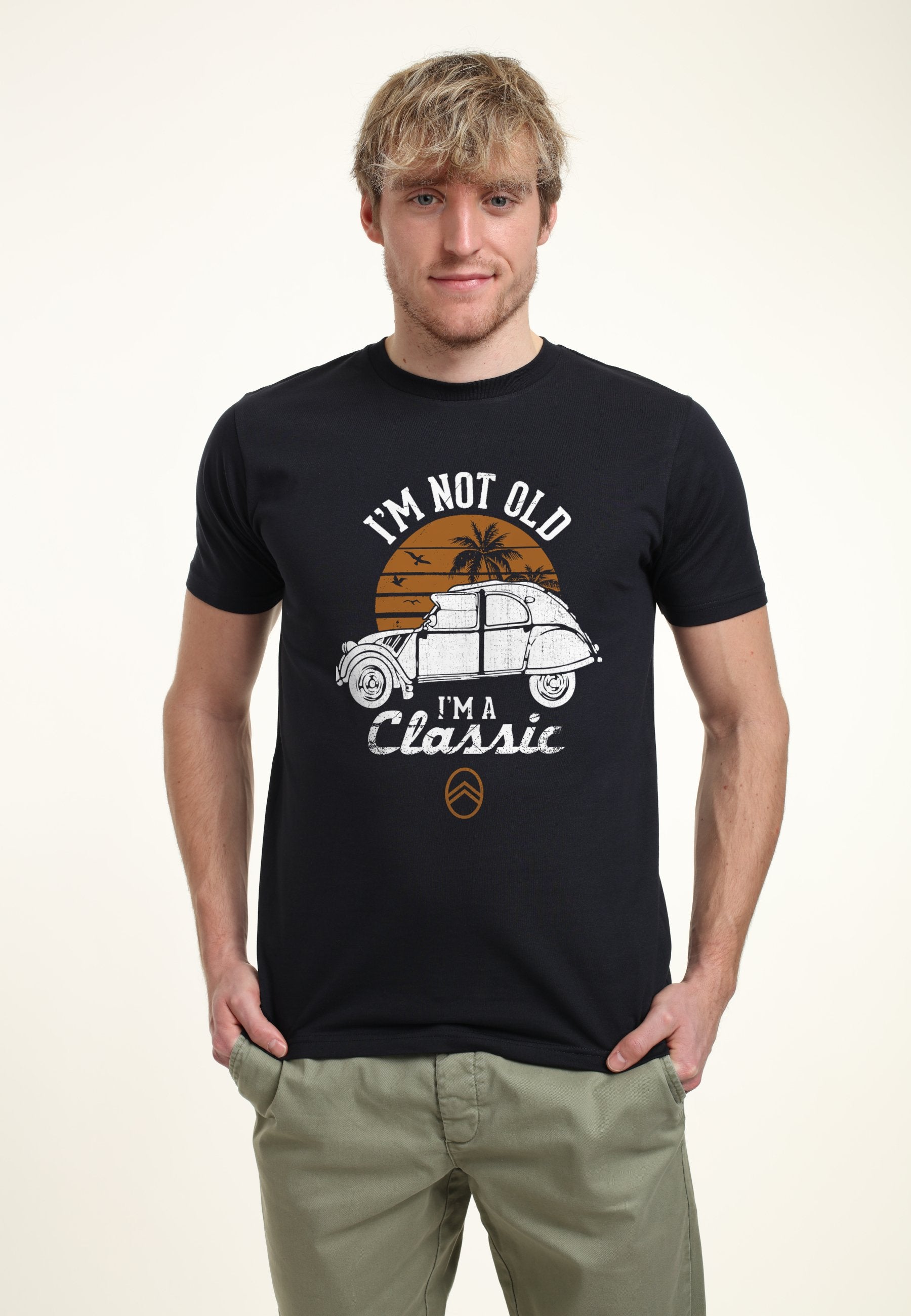 Henry Tiger CITROEN 2CV WHITE I'M NOT OLD CLASSIC SUNSET - Print T-shirt - Navy Blue