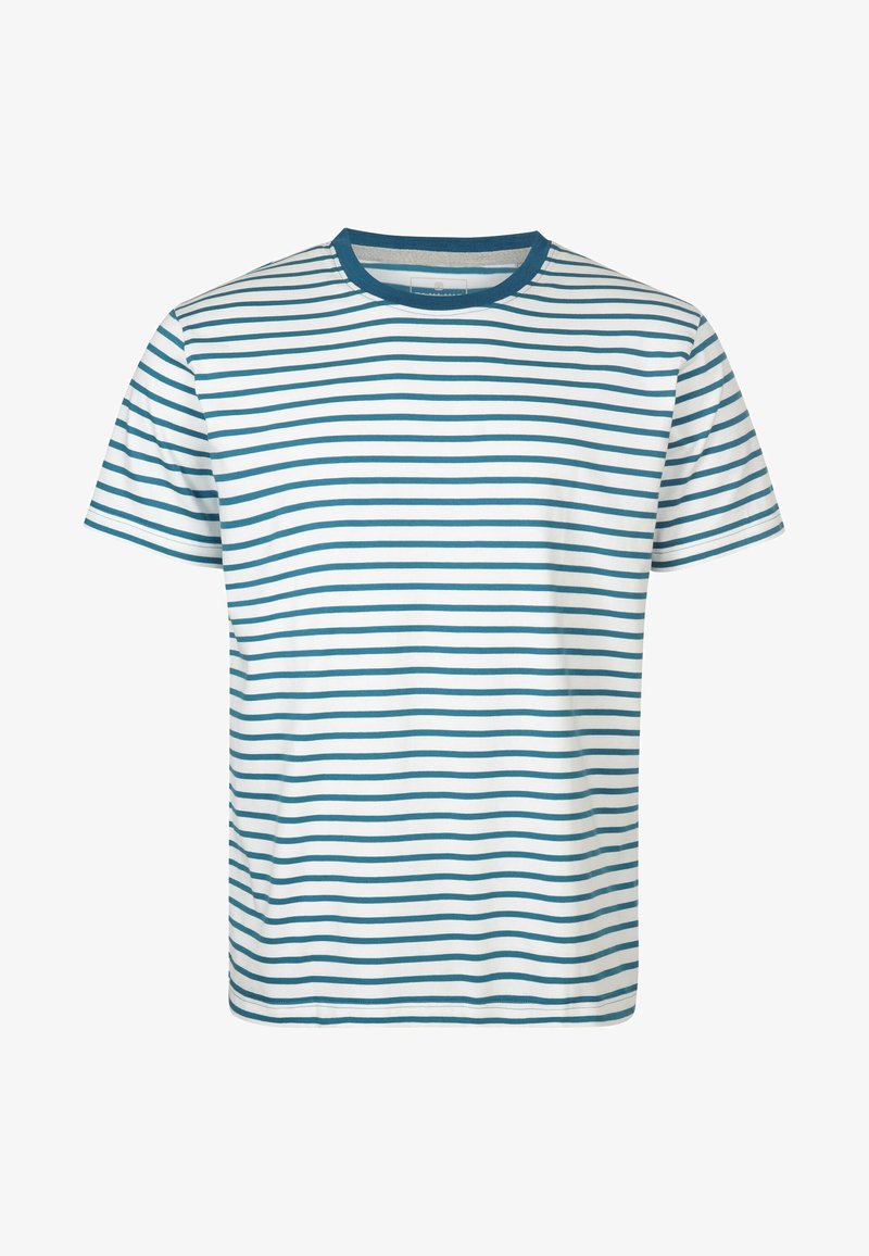 Elkline JOHANN GESTREIFT - T-Shirt Print - Darkblue White