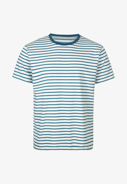 Elkline JOHANN GESTREIFT - T-Shirt Print - Darkblue White