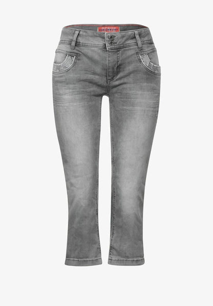 STREET ONE Jeans Shorts - Grau