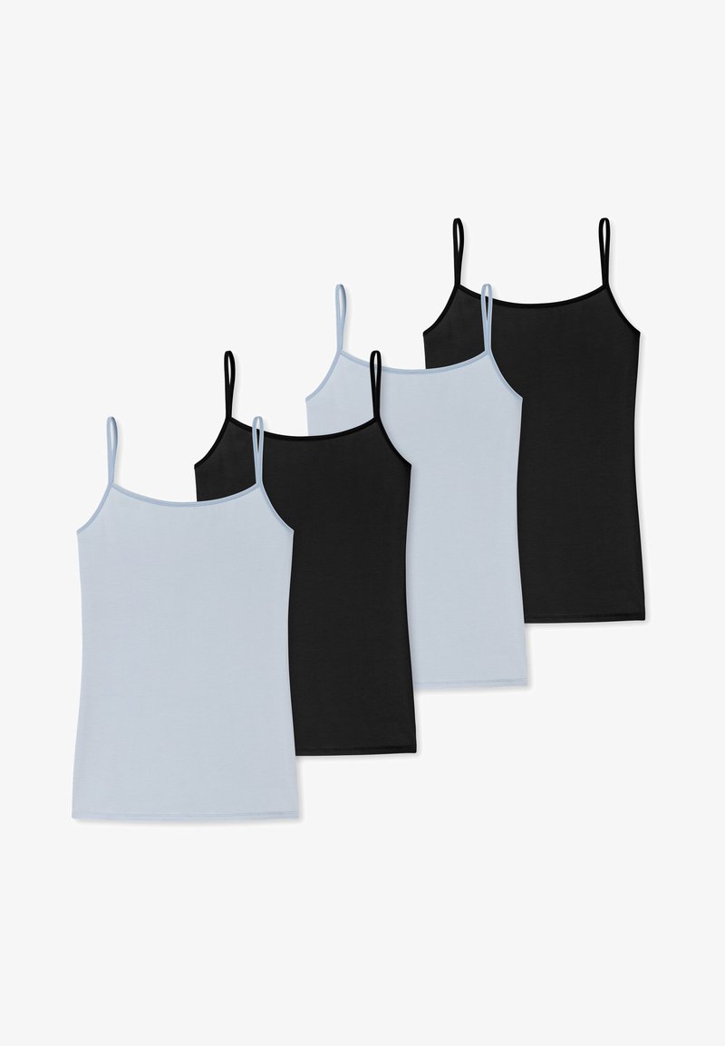 Schiesser 4 PACK - Unterhemd/-shirt - Hellblau Schwarz