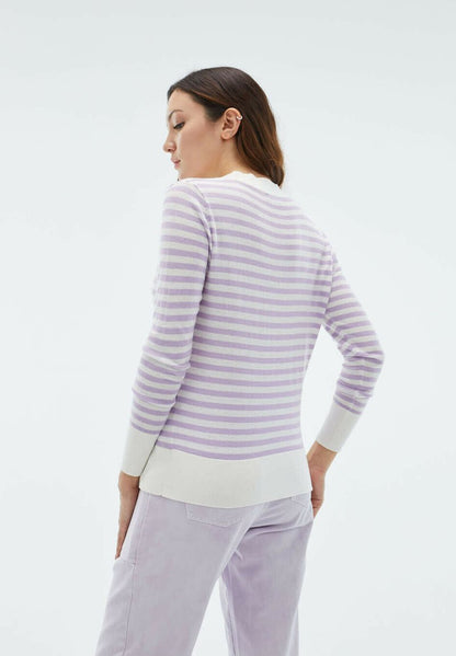  STRIPED WITH AND CUFFS - Strickpullover - Purple
