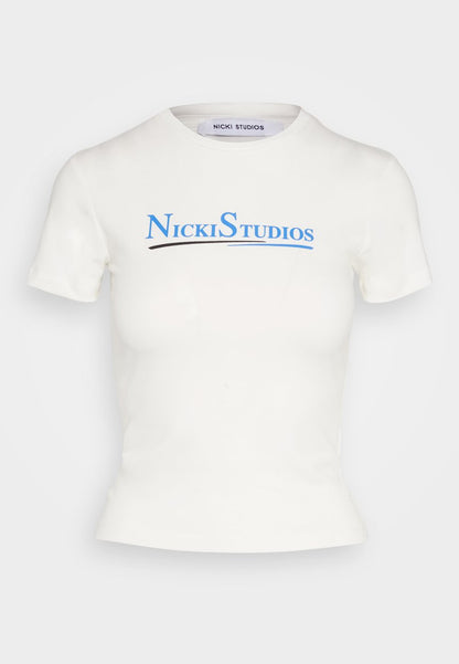  LOGO FITTED - T-Shirt Print - White