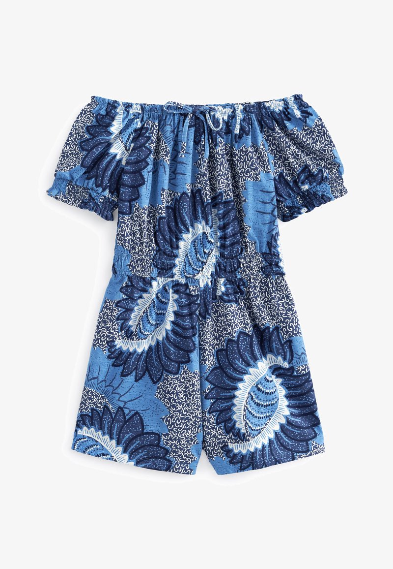 Next PUFF SLEEVE BARDOT PLAYSUIT STANDARD - Jumpsuit - Navy Blue Floral