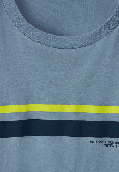  MIT STREIFENPRINT - T-Shirt Print - Grau