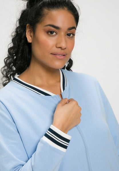 Ulla Popken Sweatjacke - Eisblau