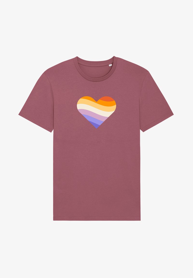  RAINBOW HEART - T-Shirt Print - Hibiscus Rose
