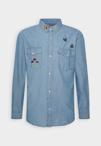  RELAXED FIT WESTERN - Hemd - Bright White