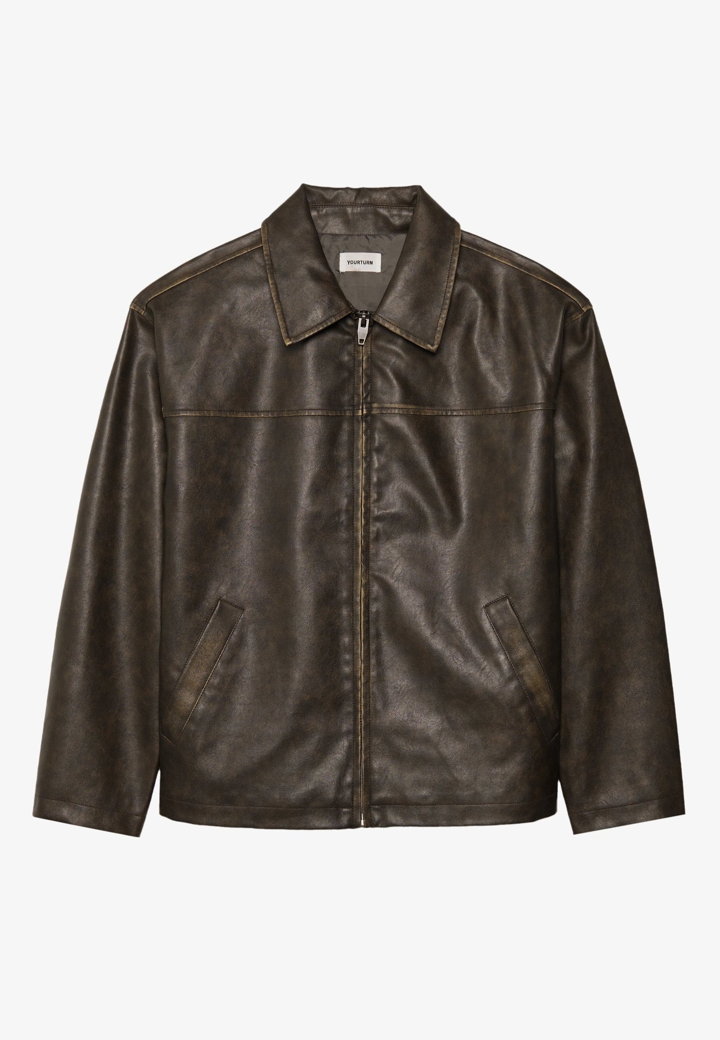 YOURTURN UNISEX - Faux Leather Jacket - Dark Brown