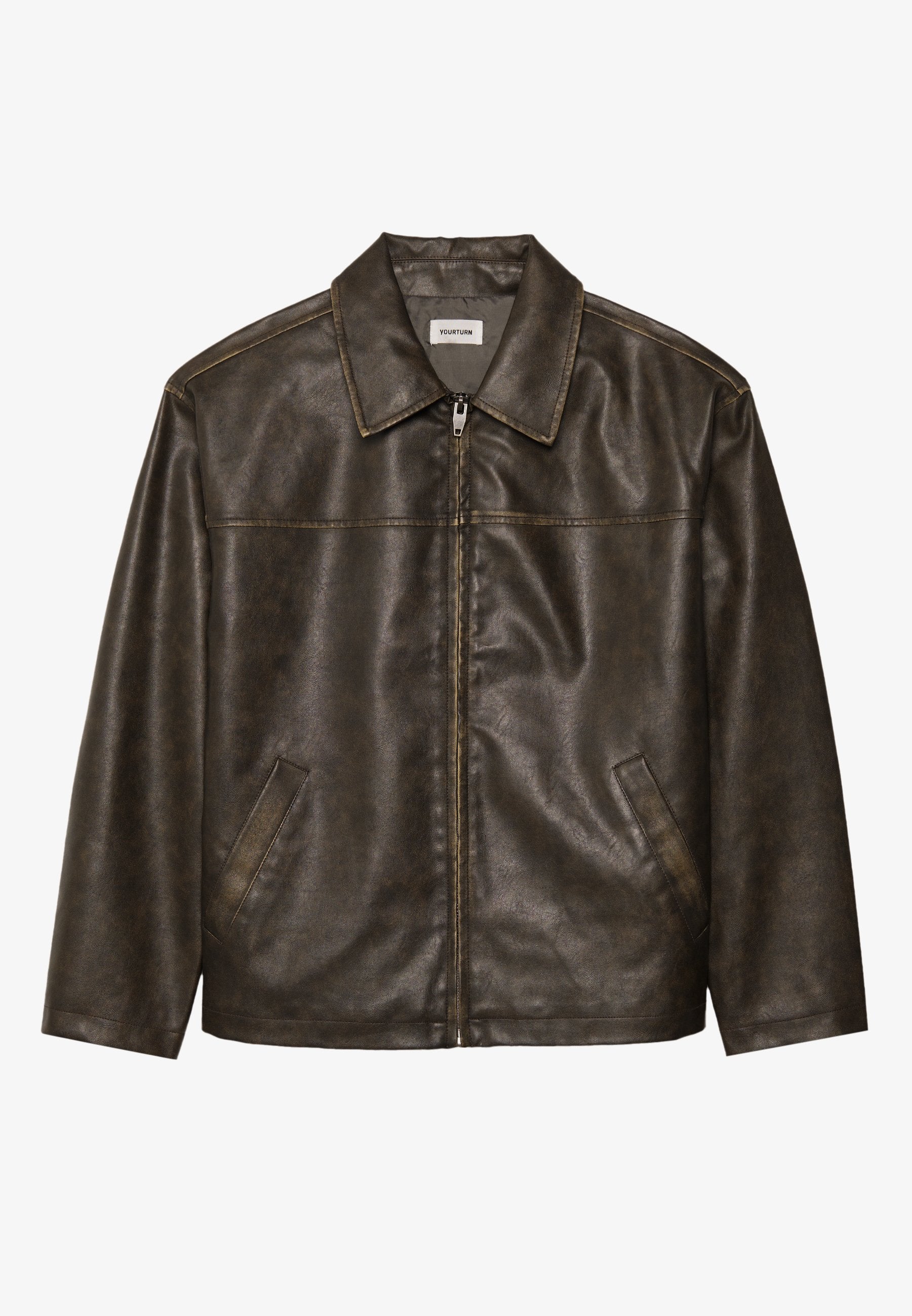 YOURTURN UNISEX - Faux Leather Jacket - Dark Brown