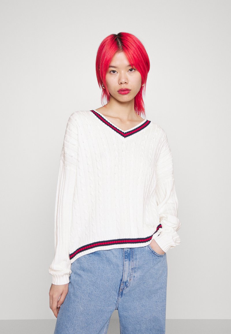 Hollister Co. PREPPY TURTLENECK - Strickpullover - White