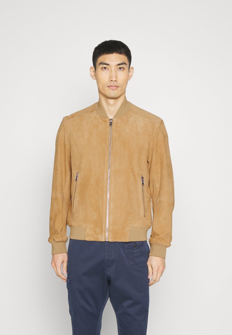 Boss MALBANO - Lederjacke - Medium Beige