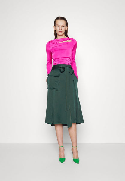 Victoria Beckham SKIRT - Faltenrock - Bottle Green