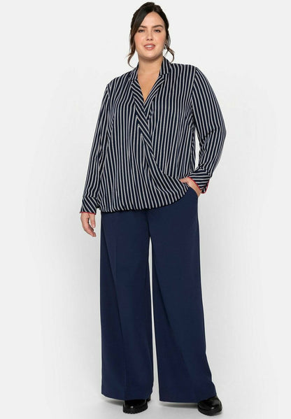 Sheego Bluse - Marine Gestreift