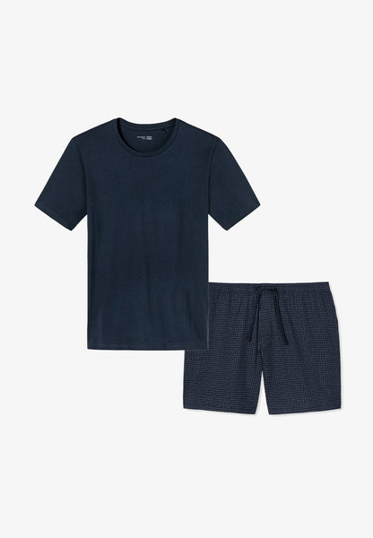 Schiesser Nachtwäsche Set - Blau Gemustert