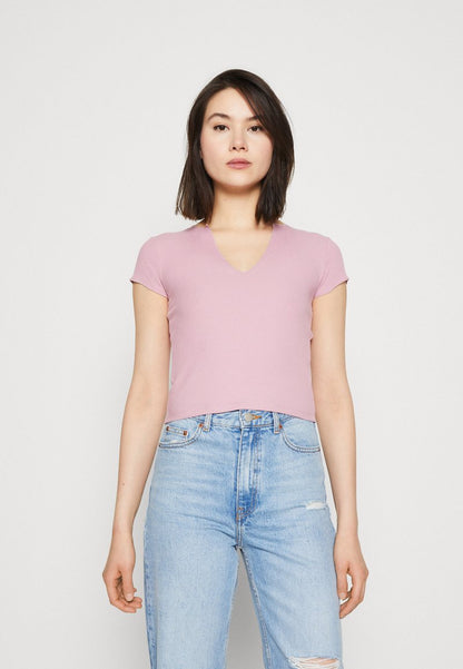 BDG Urban Outfitters NOLA NOTCH NECK - T-Shirt Basic - Pink