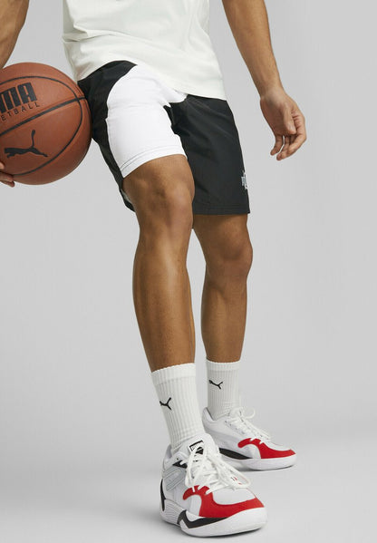 Puma CLYDE - Kurze Sporthose - Black White