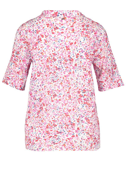 Gerry Weber KURZARM FLORAL GEMUSTERTE - Bluse - Ecru Weiss Lila Pink Druck