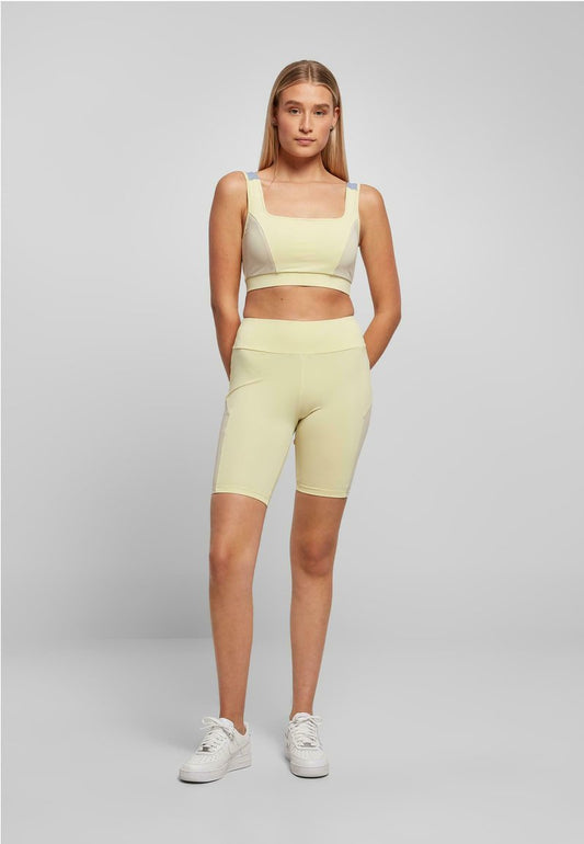 URBAN CLASSICS COLOR BLOCK - Sport BH - Softyellow Softseagrass Vablue