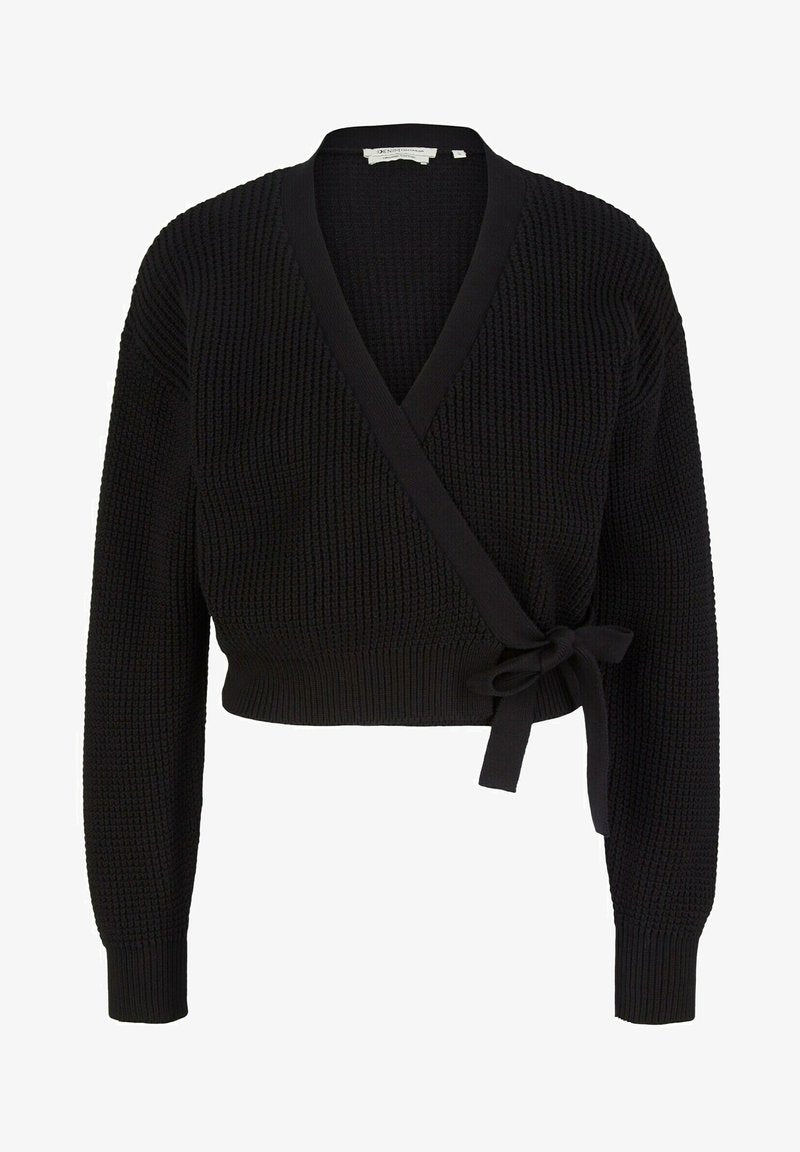 TOM TAILOR Denim IN WICKEL-OPTI - Strickjacke - Deep Black