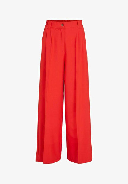 Vila MIT WEITEM BEIN PETITE - Stoffhose - Flame Scarlet