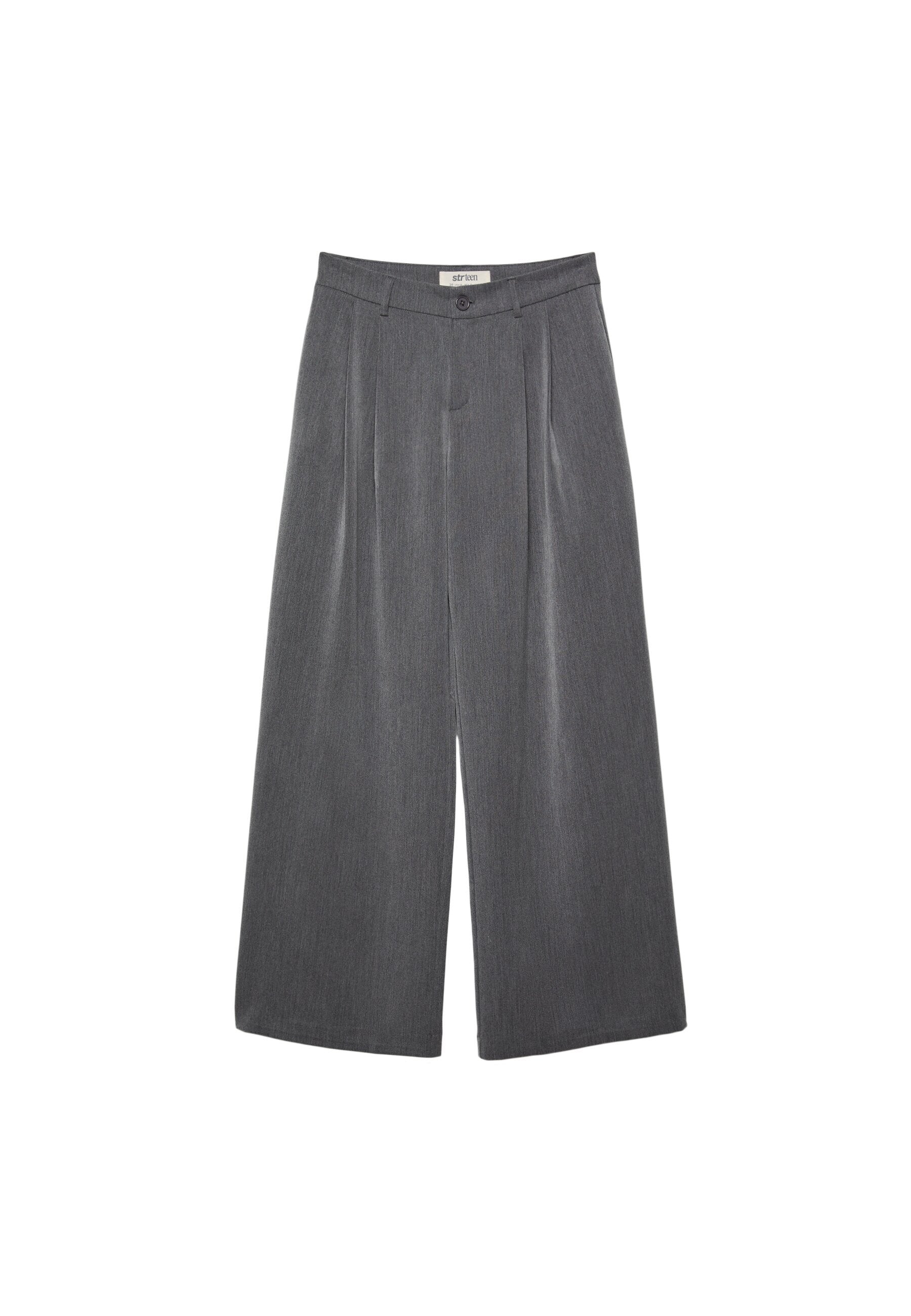Stradivarius WIDE LEG SMART WITH DARTS - Trousers - Grey