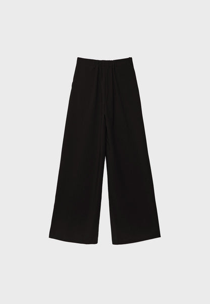 Stradivarius WIDE-LEG WITH BUCKLE DETAIL - Trousers - Black