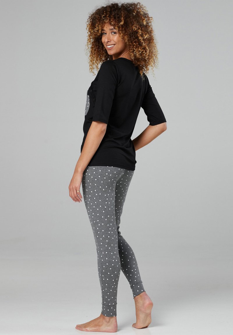  SET - Nachtwäsche Set - Black Dark Grey Off White