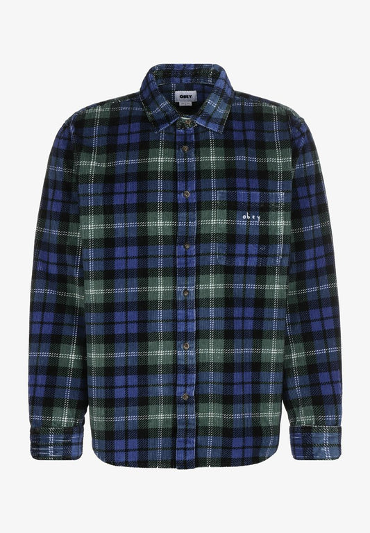 Obey Clothing LANGARM ANDREW - Hemd - Dark Cedar Multi