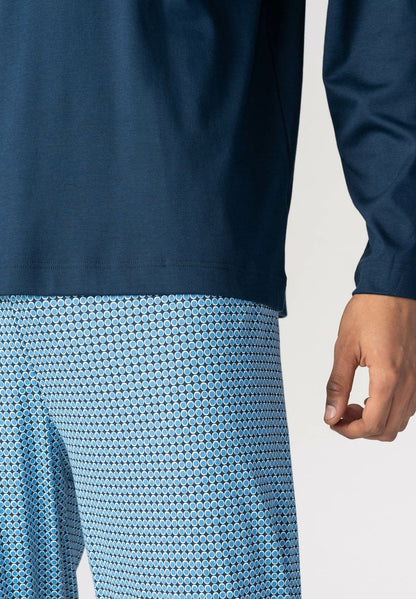 MEY LANGER SCHLAFANZUG - Nachtwäsche Set - Yacht Blue