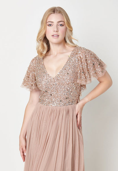  EMBELLISHED SEQUINS - Ballkleid - Taupe Blush