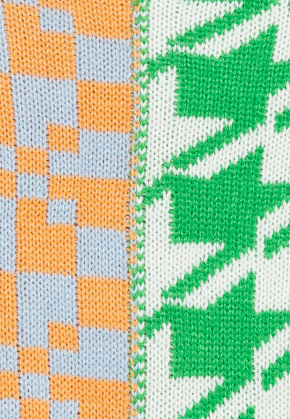 ONLY ONLMIX BLOCK CROPPED - Strickpullover - Blue/pattern Mix