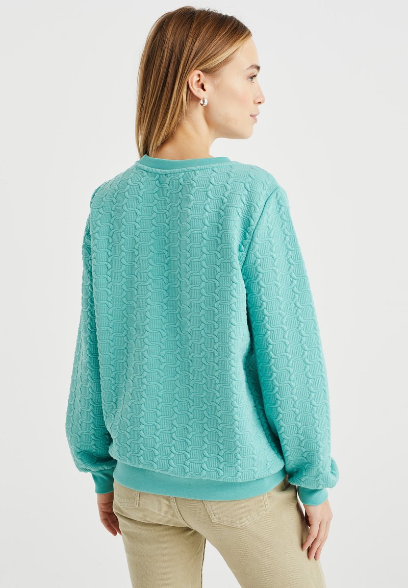 WE FASHION MET STRUCTUUR - Sweatshirt - Green