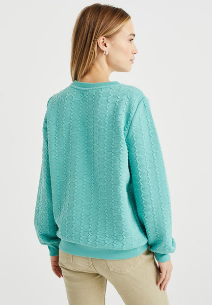WE FASHION MET STRUCTUUR - Sweatshirt - Green