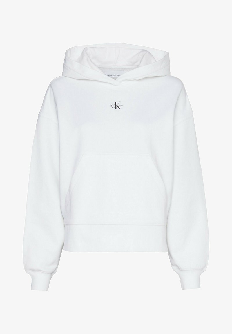 Calvin Klein Jeans MICRO MONOLOGO - Kapuzenpullover - Bright White
