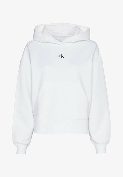 Calvin Klein Jeans MICRO MONOLOGO - Kapuzenpullover - Bright White