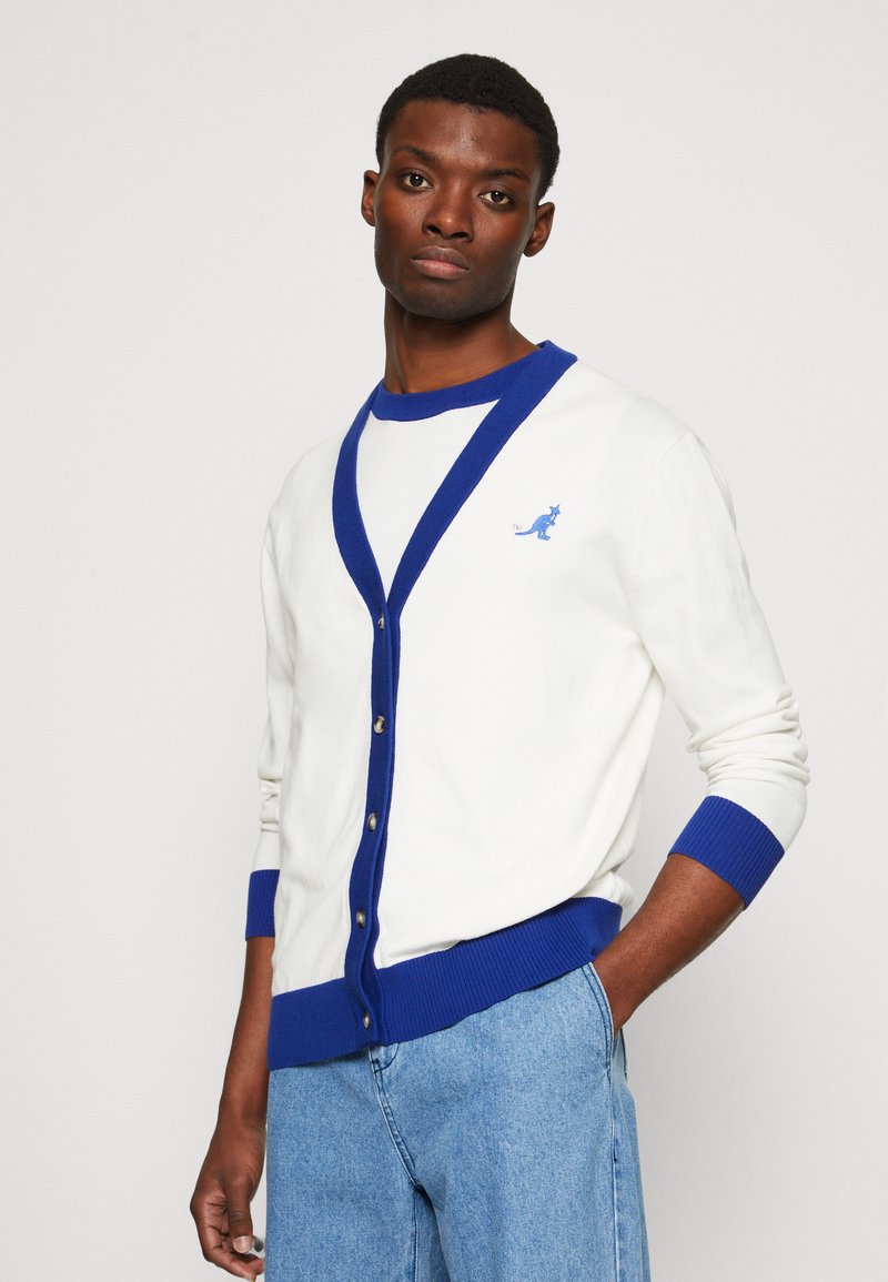 Kangol RIVER CARDIGAN UNISEX - Strickjacke - Off White/blue