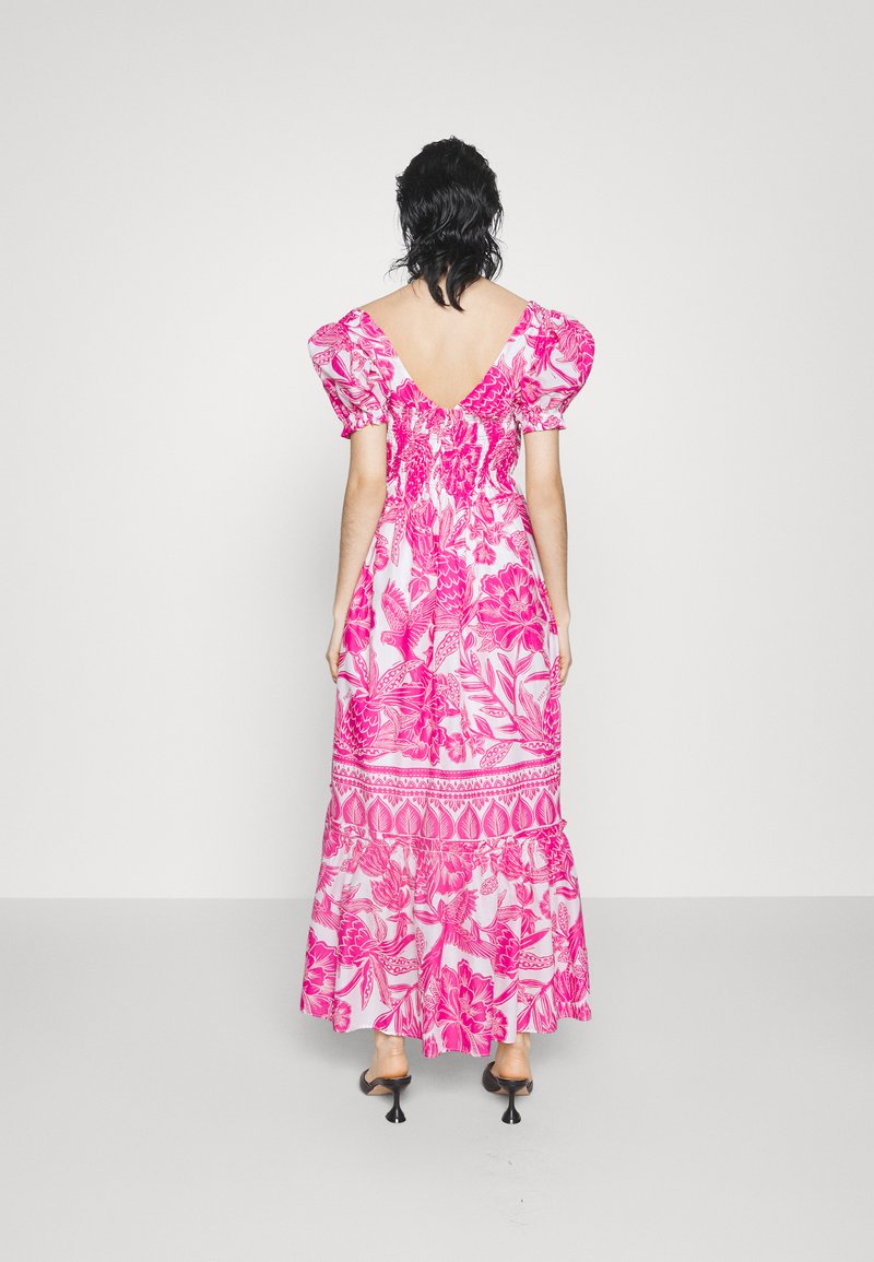 Farm Rio TROPICAL WOODCUT DRESS - Maxikleid - Pink/white