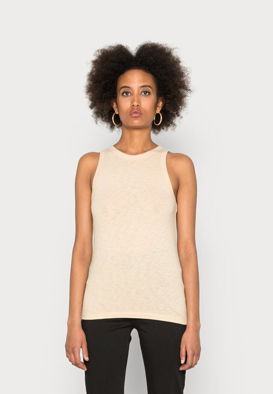 Marc O'Polo DENIM SLEEVELESS HIGH ROUNDNECK - Top - Skimming Stone