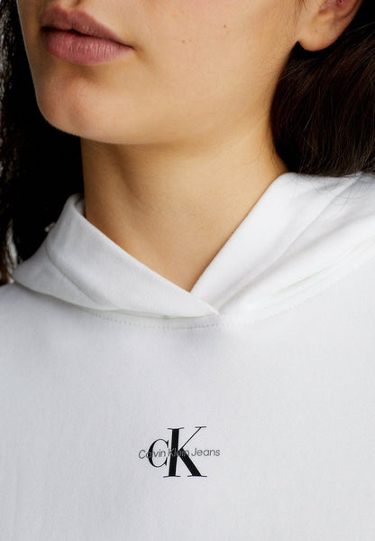 Calvin Klein Jeans MICRO MONOLOGO - Kapuzenpullover - Bright White