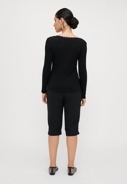 ONLY Petite ONLLAIKA U NECK - Long Sleeved Top - Black