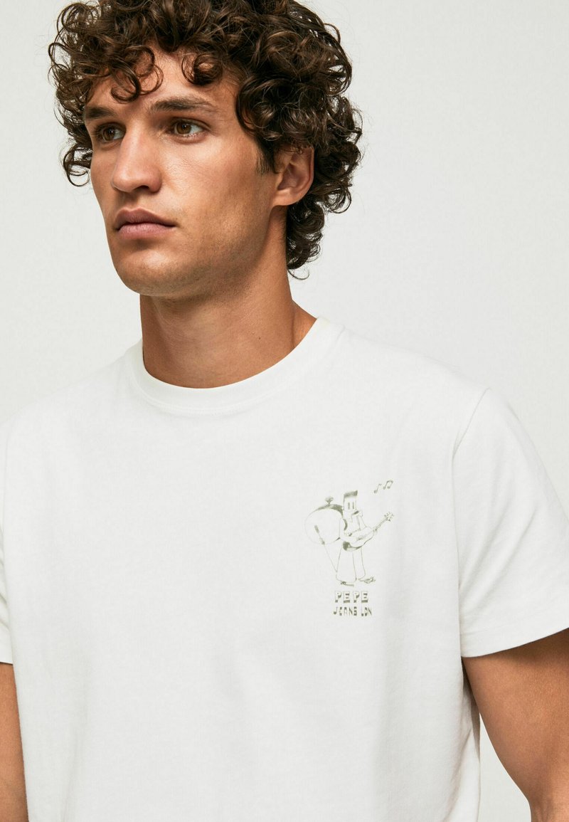 Pepe Jeans BASIC ALFORD - T-Shirt Print - White