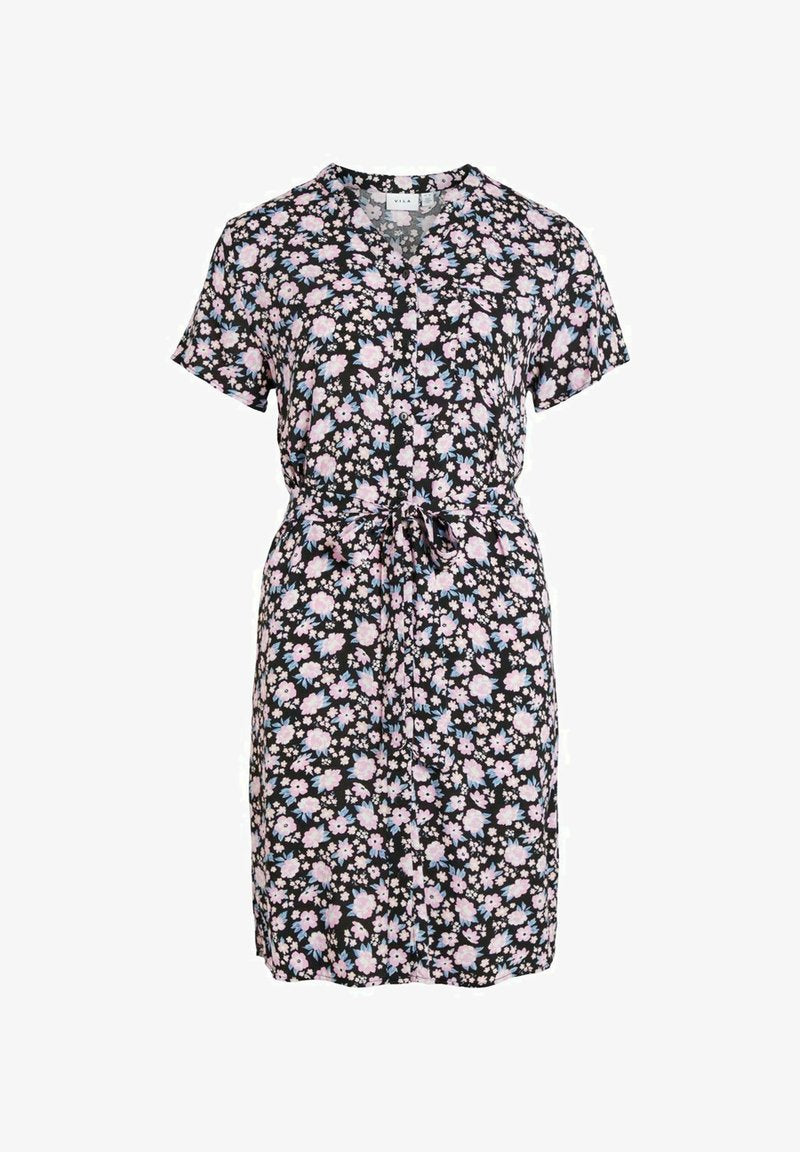 Vila KURZÄRMELIGES - Freizeitkleid - Black