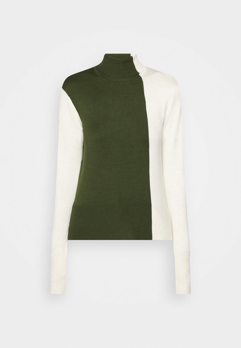 JJXX AVA SOFT BLOCKING ROLL NECK - Strickpullover - Bone White