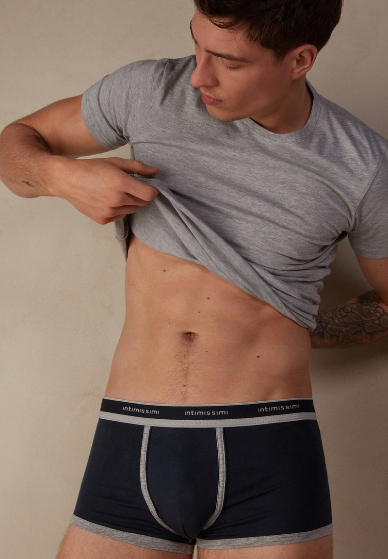 Intimissimi AUS SUPIMA® NATURAL FRESH MIT LOGO - Boxershorts - 0j Blu Notte Grigio Mel Chiaro
