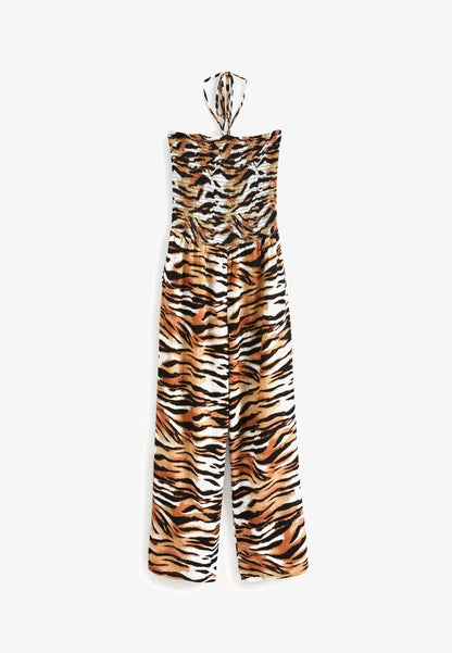  HALTER BANDEAU - Jumpsuit - Brown Tiger